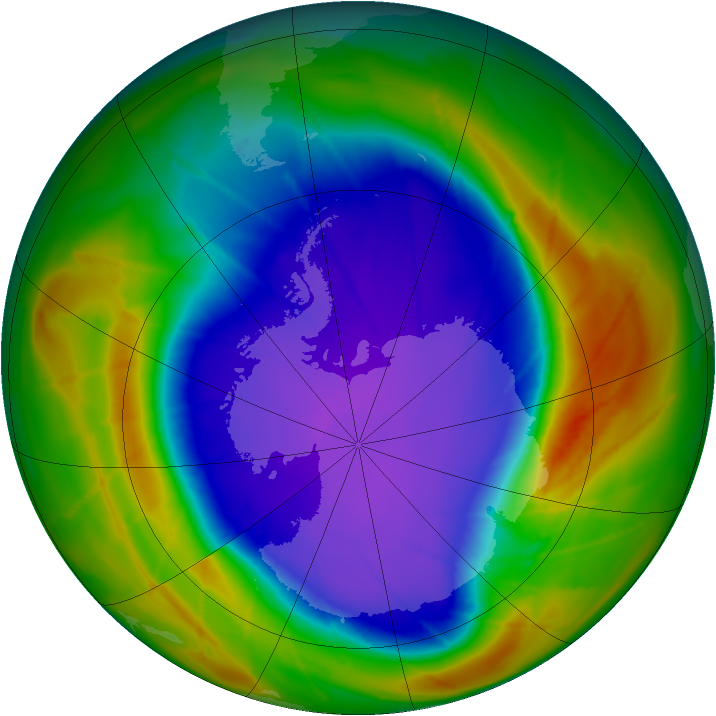 Antarctic ozone map for 27 September 2009